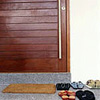 In Japan, visitors remove outdoor shoes when entering a house and wear clean indoor shoes.