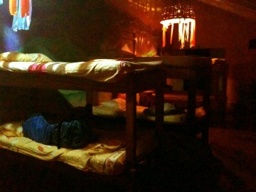 simple bunk beds turn lush at night